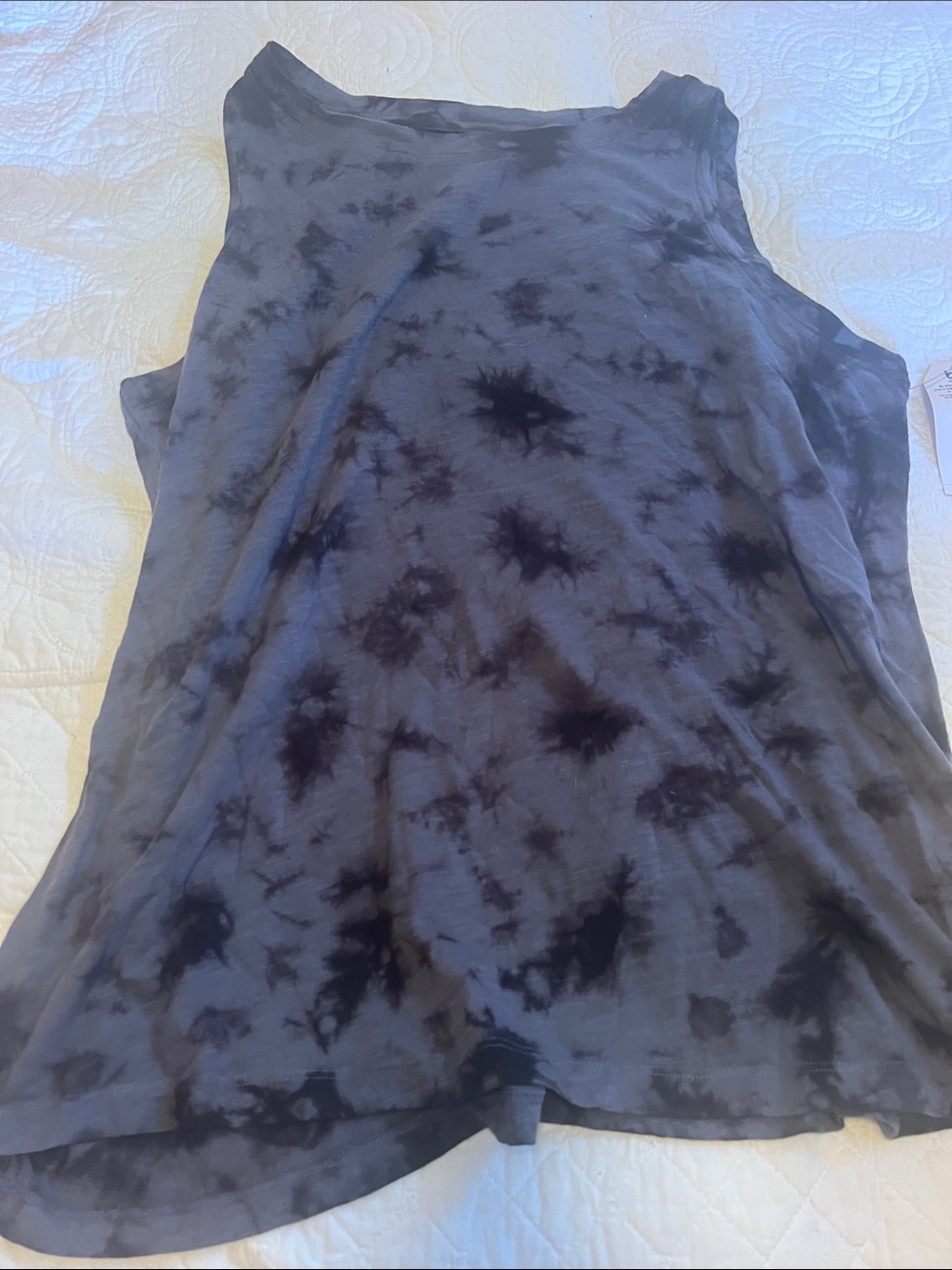 Women's Tie-Dye Sleeveless Tank Top - Black